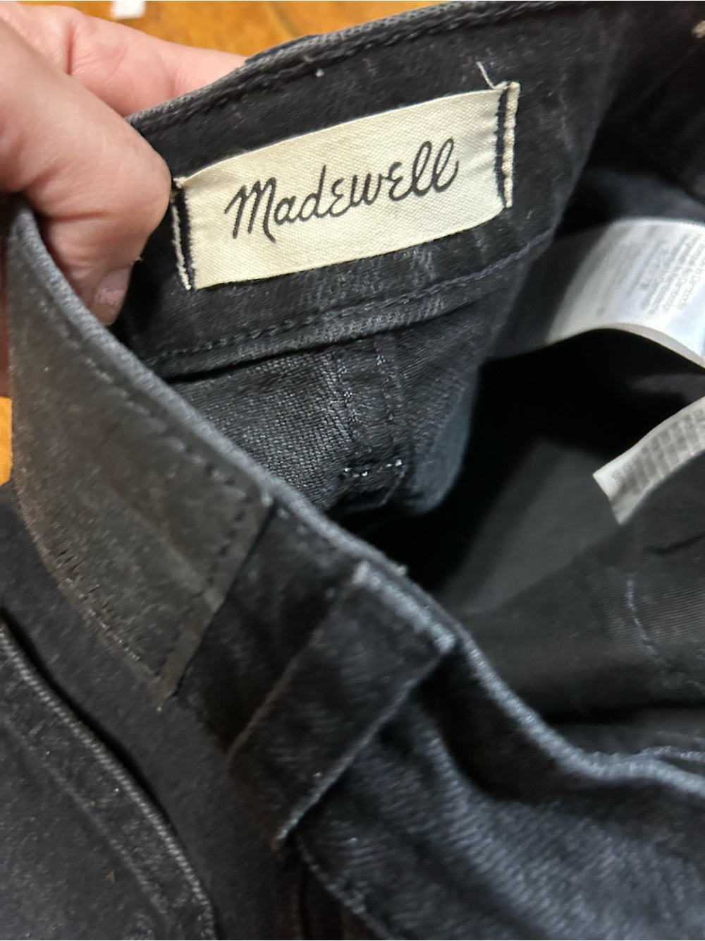 MADEWELL Women's Size 25 Washed Black Perfect Vintage High Rise Wide Leg Jeans - Picture 7 of 9